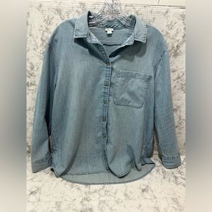 Aerie Denim Button Up Oversized Shirt Size XS